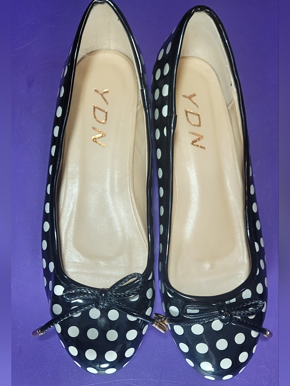 YDN Black & White Polka Dot Ballet Flats